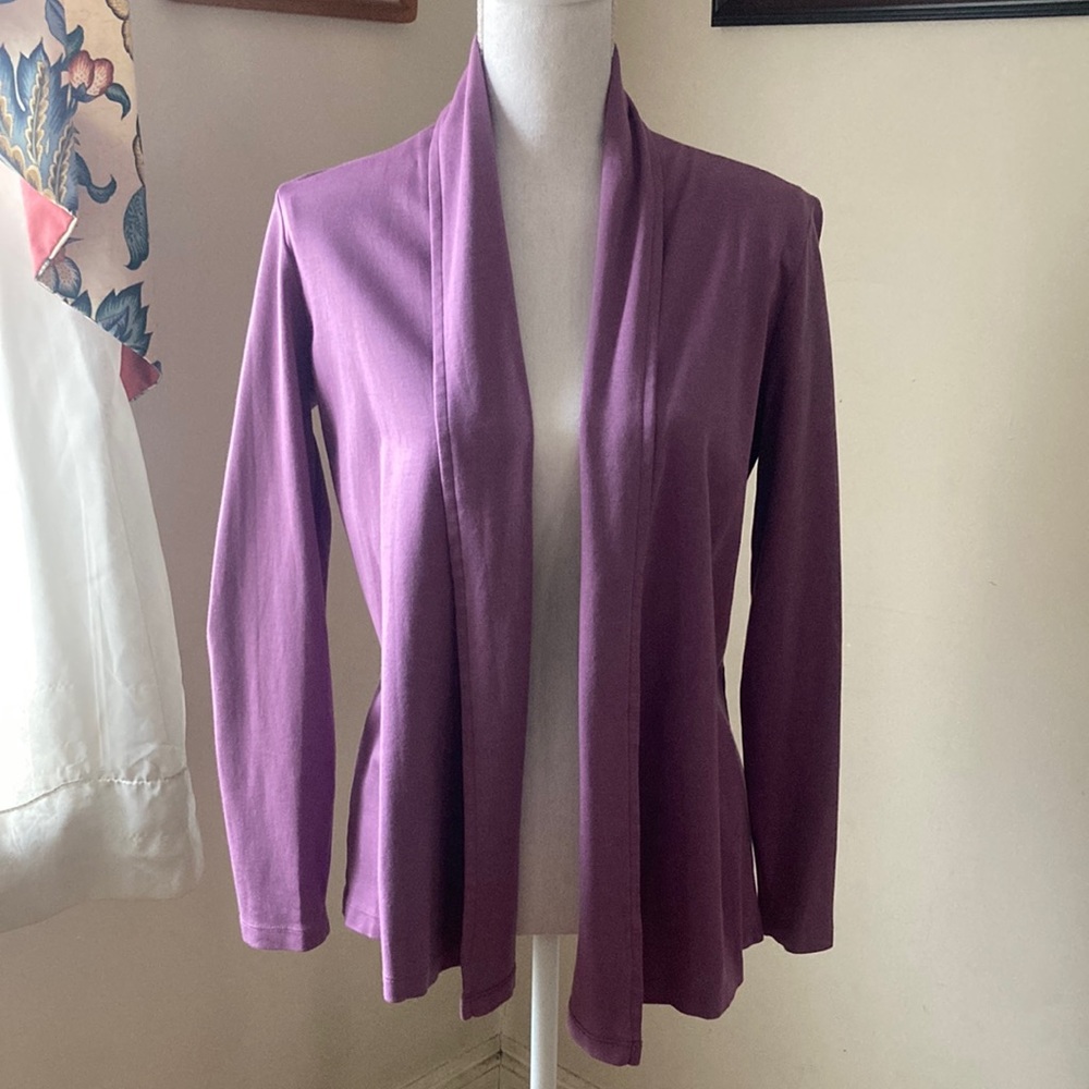 L.L. Bean Purple Cotton Cardigan